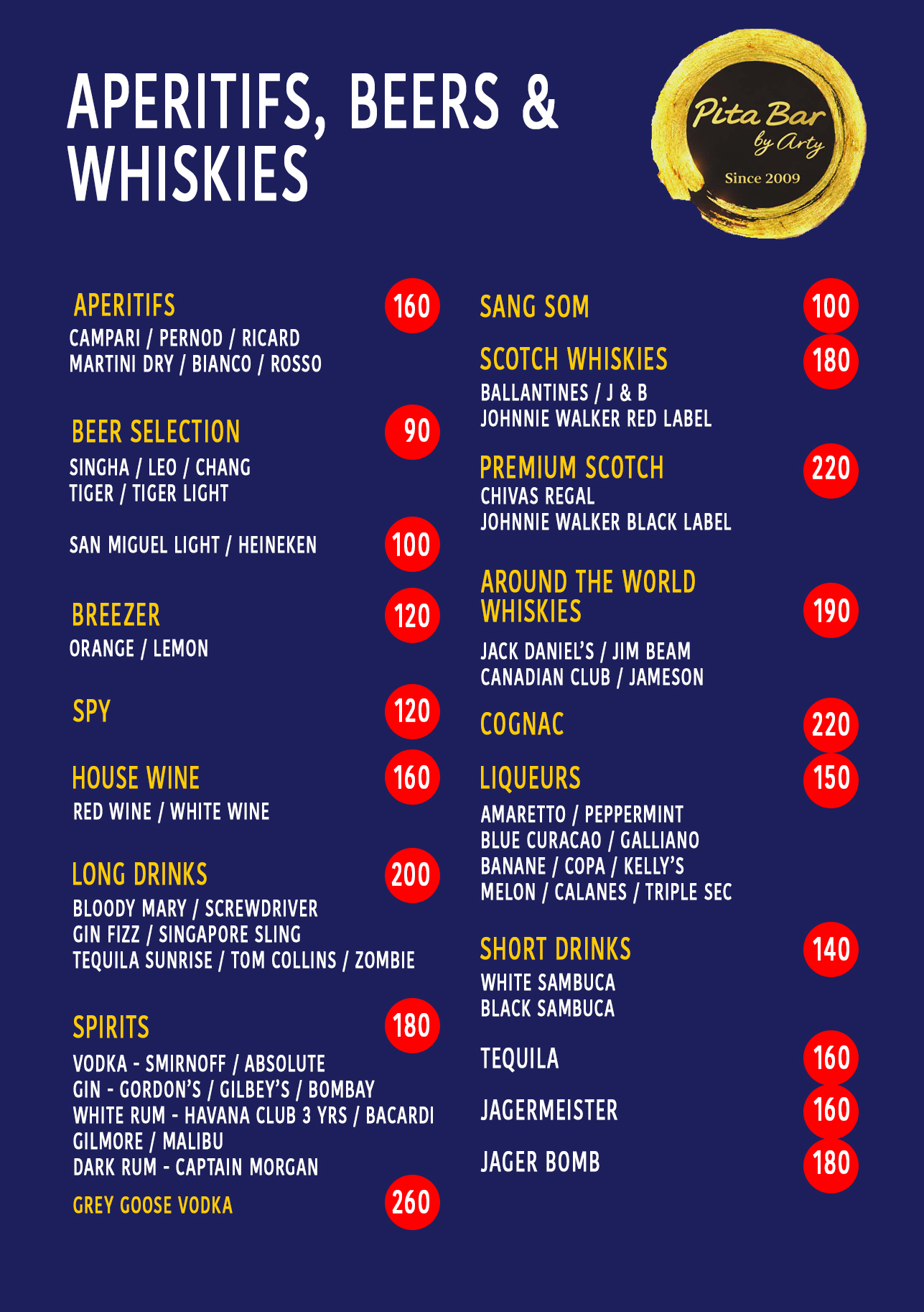 Drinks Menu